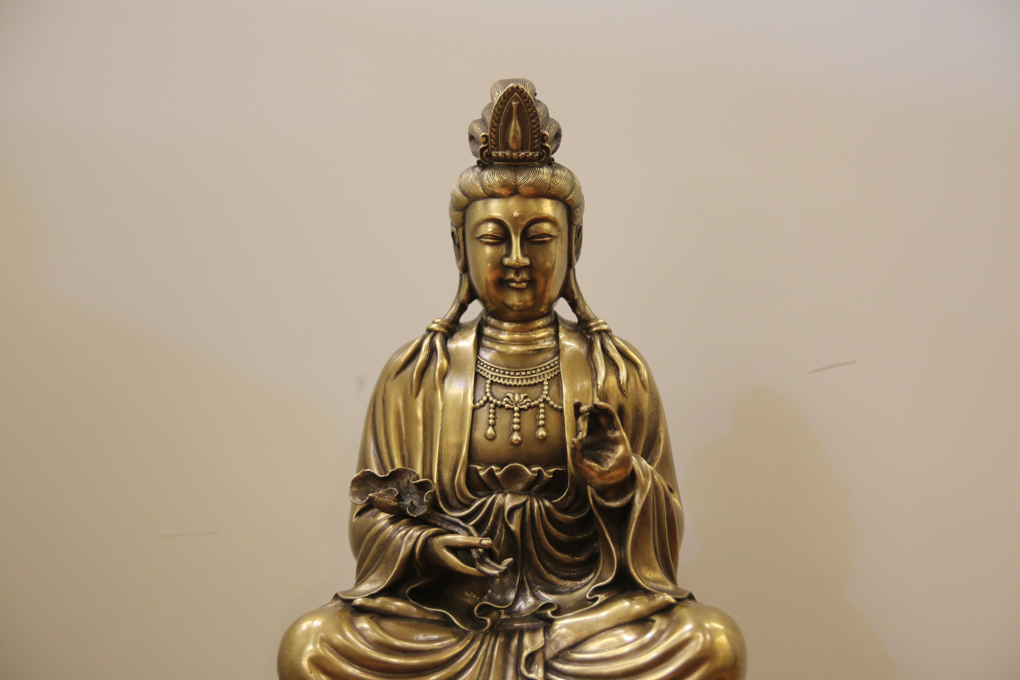 Tượng Quan Âm Đại Thế Chí cao 48cm Bằng Đồng