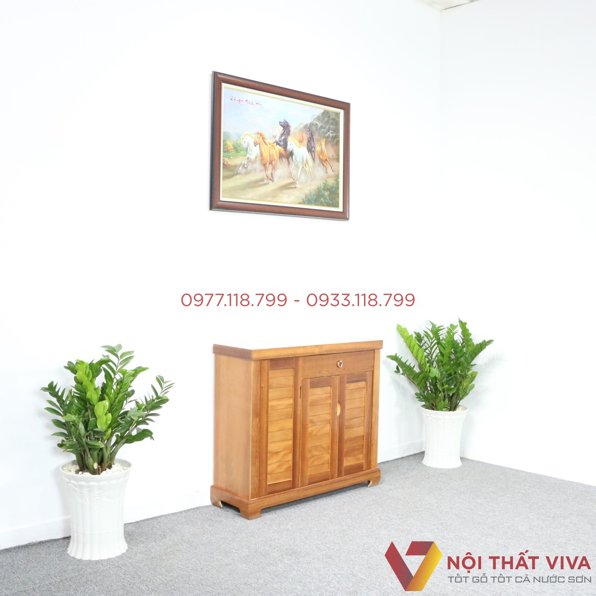 Tủ Giày Dép Gỗ Xoan Đào 3 Cánh Đẹp Giá Rẻ