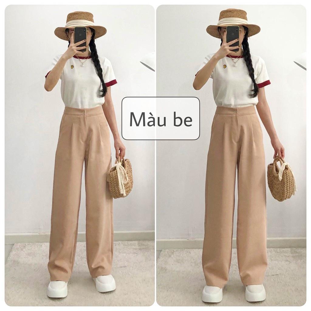 Quần đũi nhật ống rộng dài,quần culottes đũi ống rộng lưng cao 3 màu WINYSTORE