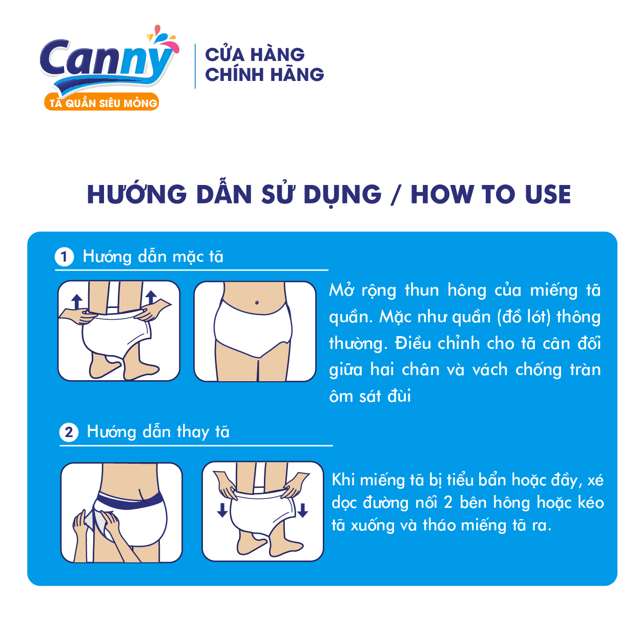 [ GIÁ DÙNG THỬ ] Combo 2 gói Tã Quần Người Lớn Canny Siêu Thấm XL7 (7 miếng)