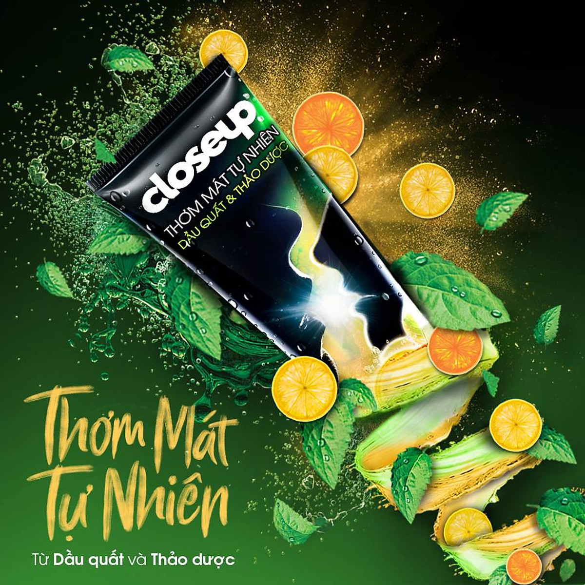 Combo 3 Kem đánh răng dạng gel sạch khuẩn Closeup Thơm Mát Tự Nhiên Dầu Quất & Thảo Dược 230g cho hơi thở thơm mát dài lâu