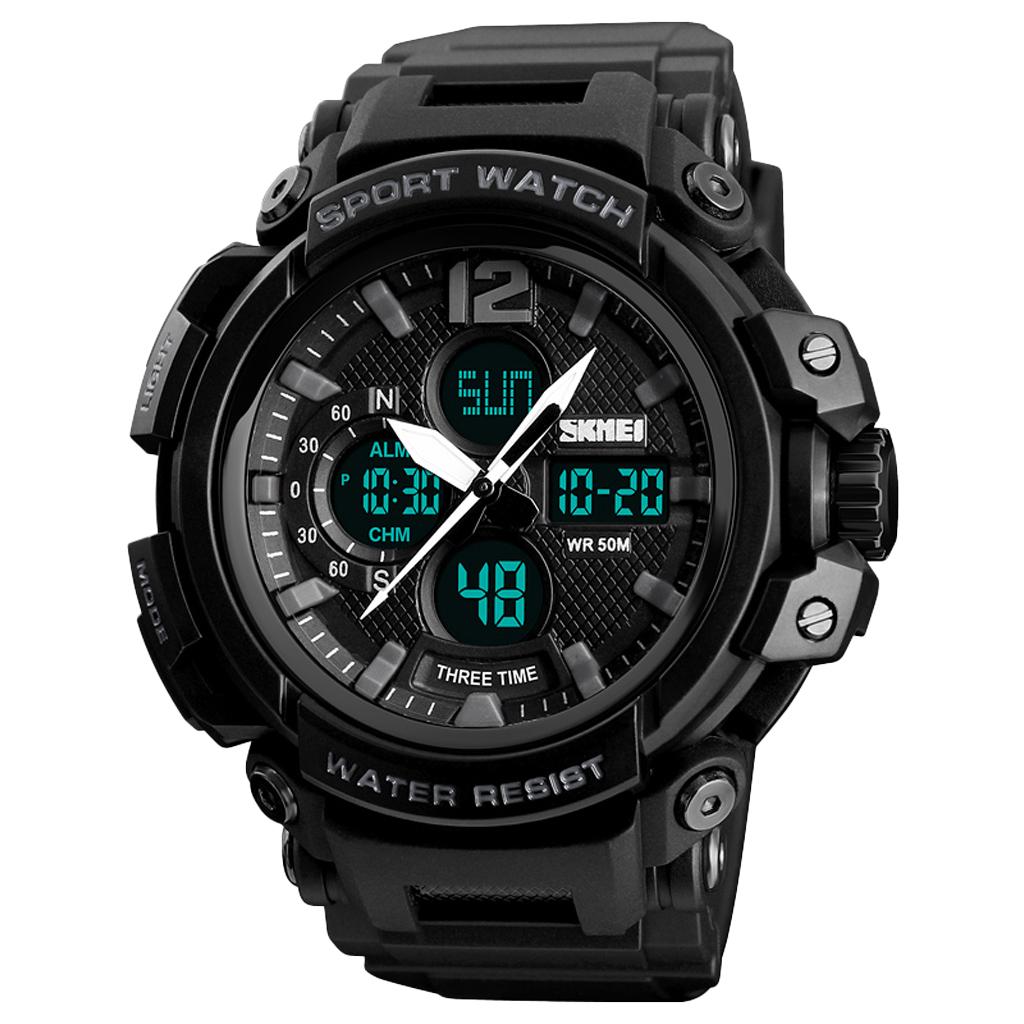 5ATM Waterproof Multifunction Digital Watch Electronic Waterproof Alarm Calendar Quartz Sports Wristwatch