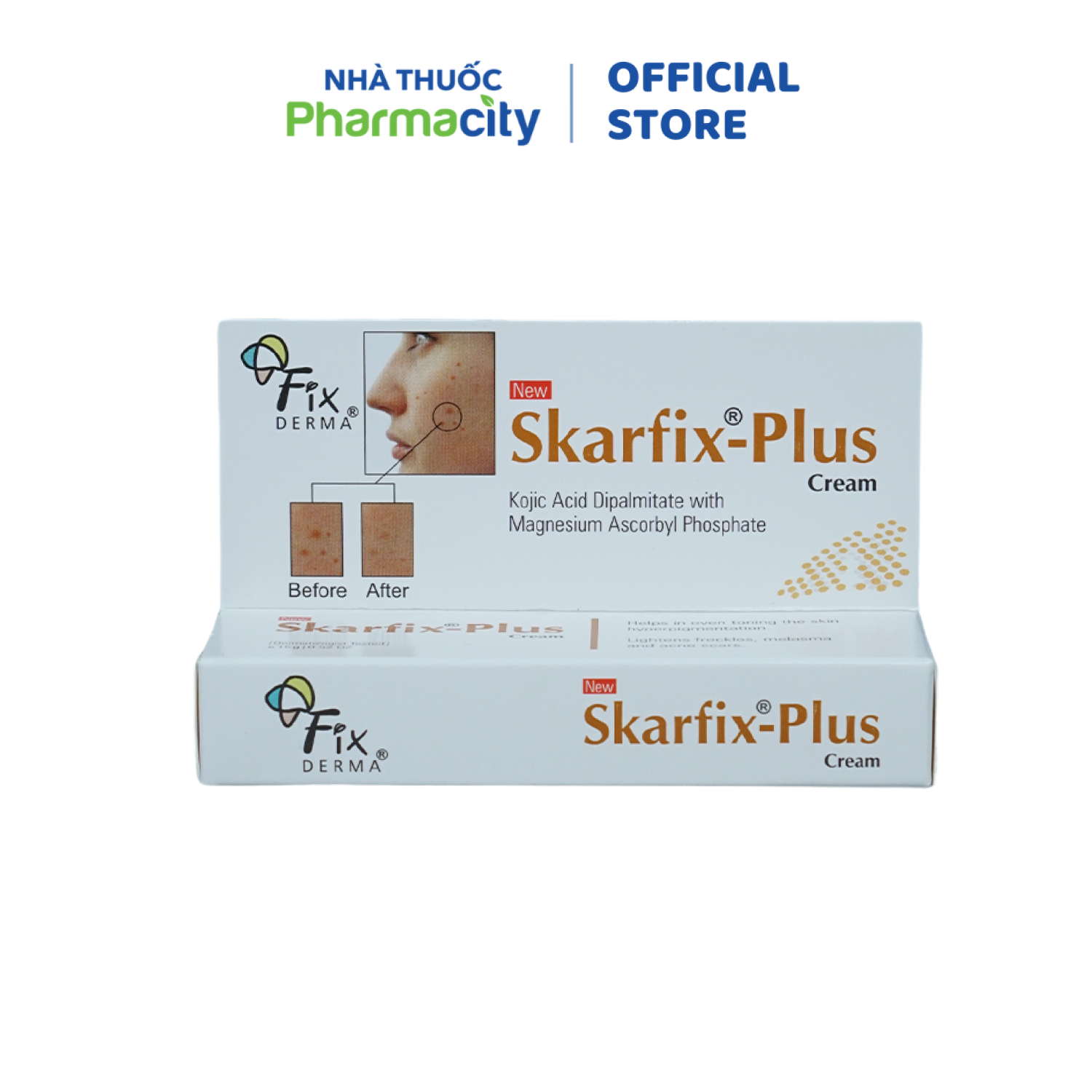 Kem dưỡng FIXDERMA Skarfix Plus Cream làm mờ vết thâm, đốm đen, giúp da sáng mịn, đều màu (15g)