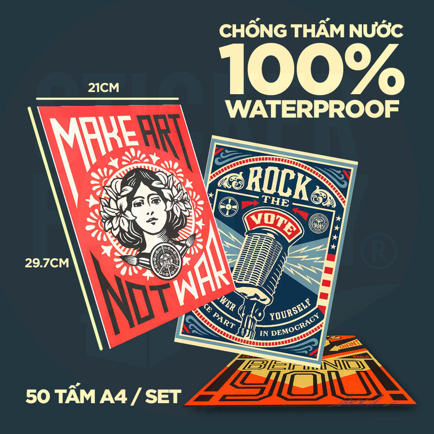 OBEY - Set 50 Poster A4 dán tường trang trí decor quán nhà cửa STICKER FACTORY