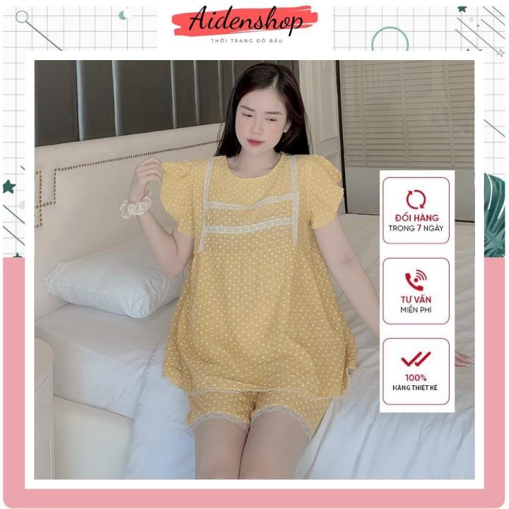 Bộ bầu mặc nhà chất thái chèo,bộ bầu đẹp có chun chỉnh bụng