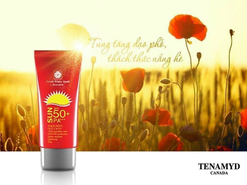 Kem chống nắng trắng da Suncream SPF50/PA+++ Fresh White Sand by TENAMYD 50ml