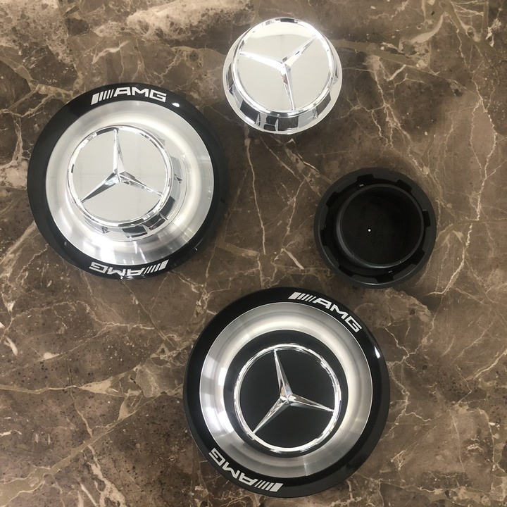 Logo chụp mâm, ốp lazang bánh xe ô tô Maybach AMG, chất liệu nhựa ABS và hợp kim nhôm cao cấp