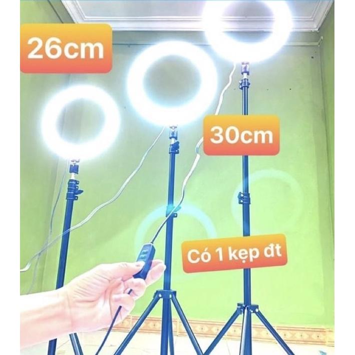 Đèn Livestream size 30cm và chân 2m1 Hỗ trợ chụp ảnh Make up, trang điểm,quay video nhiều chế độ sáng