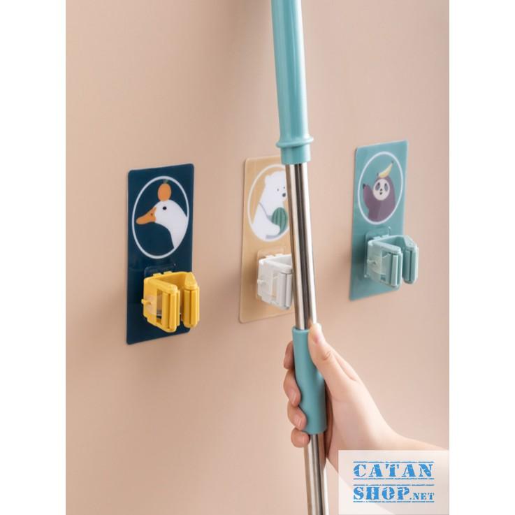 Móc treo chổi, treo dù , treo cây lau nhà dán tường HOẠT HÌNH siêu dễ thương siêu dính thông minh GD328-TreochoiHH