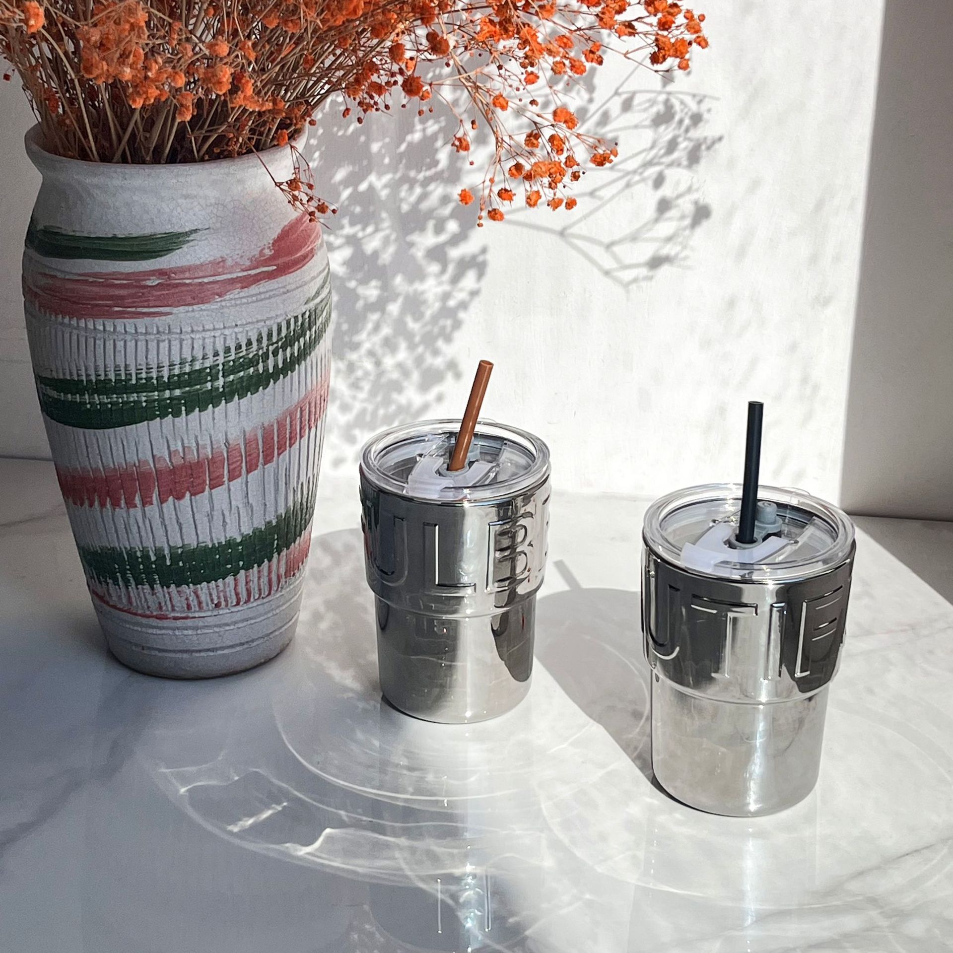 Cốc Uống Nước, Cafe YS-150 Cao Cấp 400Ml Có Ống Hút Decor Xinh Xắn