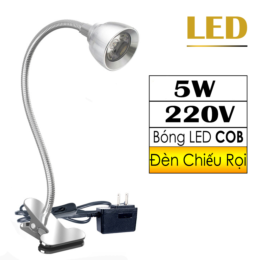 Đèn Rọi Led Kẹp bàn đầu giường đa năng BOFIT 3W - 220V, Thân đèn Kim loại