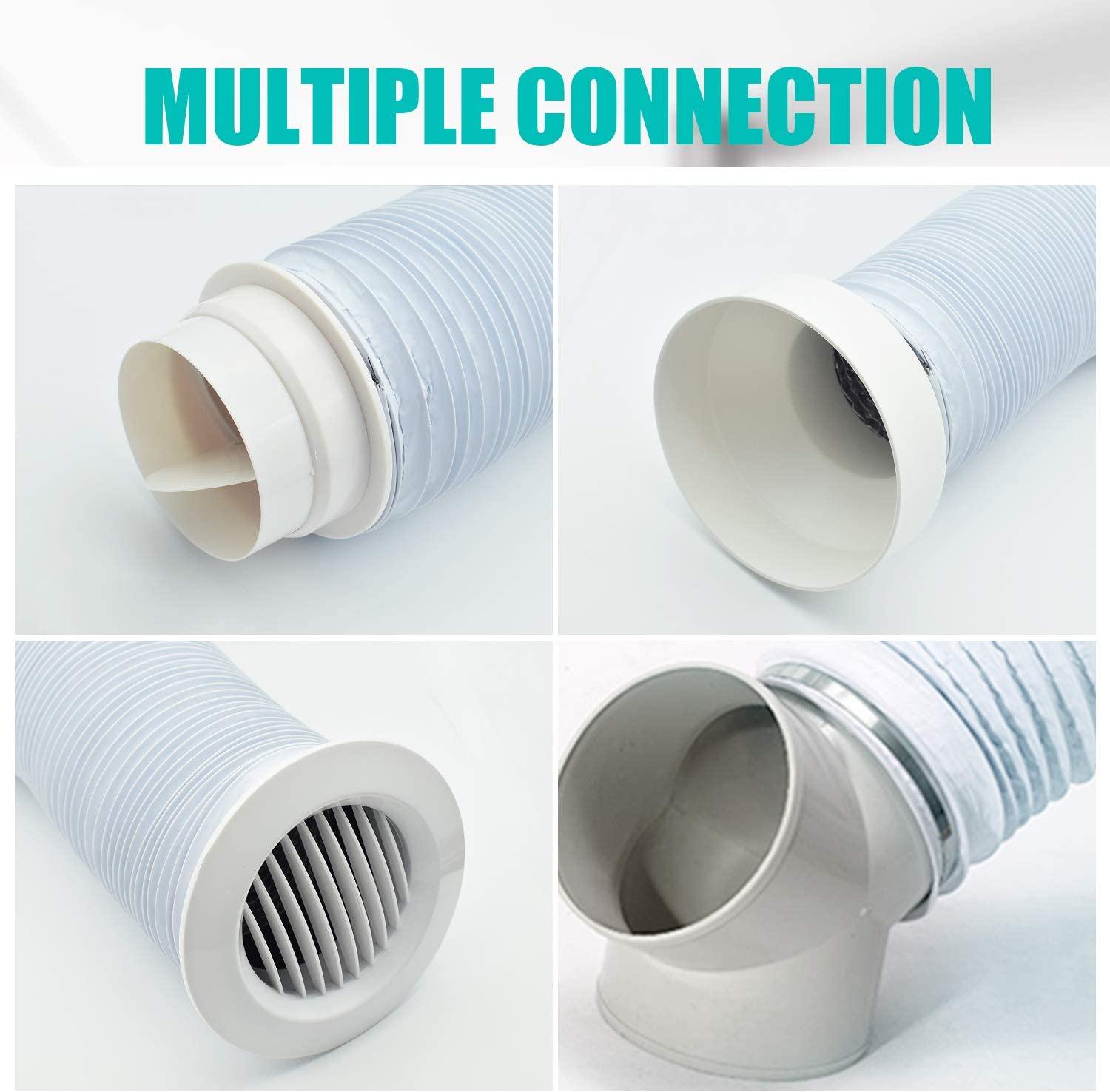 Vòi sơ tán linh hoạt Ø Chiều dài 1058mm 8m, vỏ thông gió phổ quát trong bộ PVC/nhôm để bảo vệ điều hòa không khí chống ăn mòn để ăn mòn