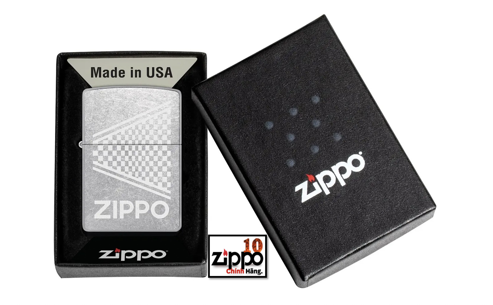 Bật lửa ZIPPO 48492 Checked Zippo Design - Chính hãng 100%