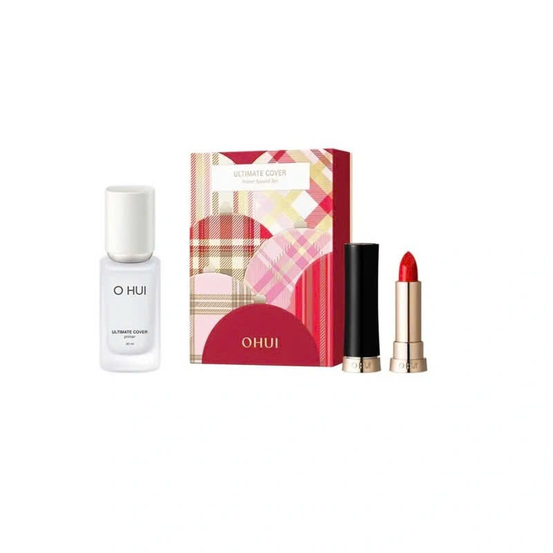 Set Kem Lót Ohui Ultimate Cover Primer 30ml Tặng Son