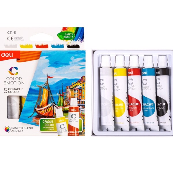 Màu nước Gouache dạng tuýp Deli C11