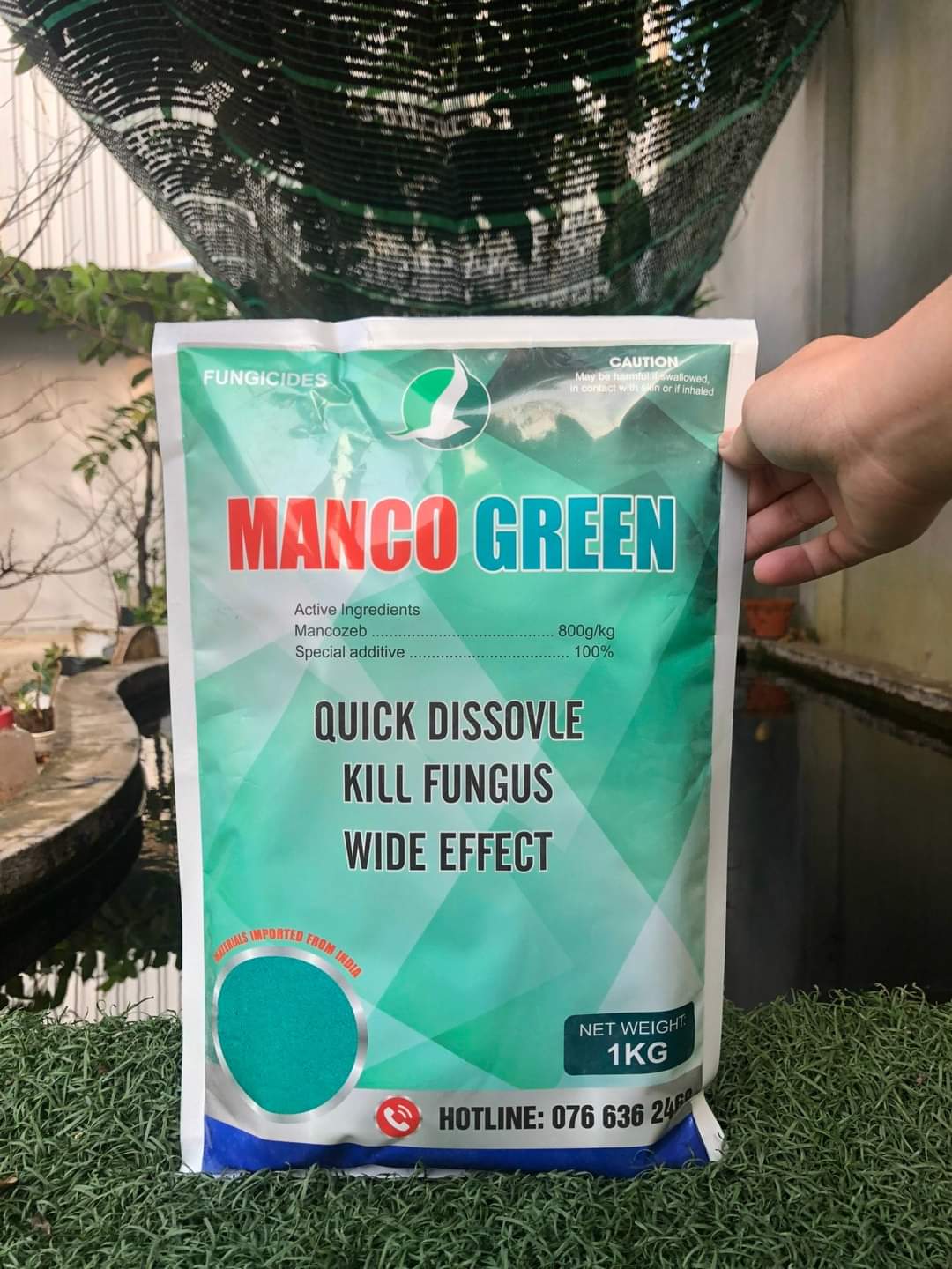 MANCOZEB XANH GÓI 1KG - Phòng t rị: Thán thư, Vàng lá, Rỉ sắt, Sương mai, Đốm lá,... Hạt siêu mịn bám dính cực tốt