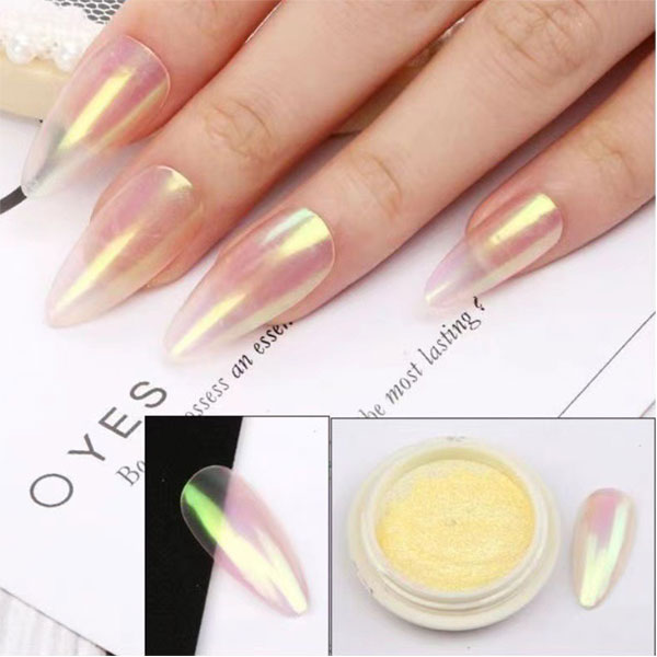 Set Bột Tráng Gương Nail 6 Màu Ánh Trai Trang Trí Móng Óng Ánh