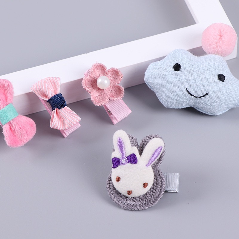 Set 5 Kẹp Tóc Mái Cao Cấp Nhiều Chi Tiết Dễ Thương Cho Bé Gái