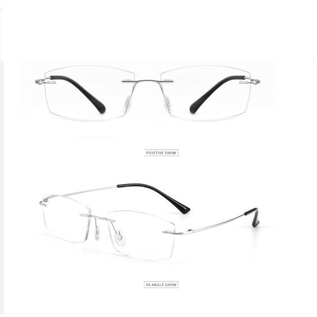 Gọng kính siêu nhẹ titanium mạ crom cao cấp KT50UNIQUI Bạc sáng