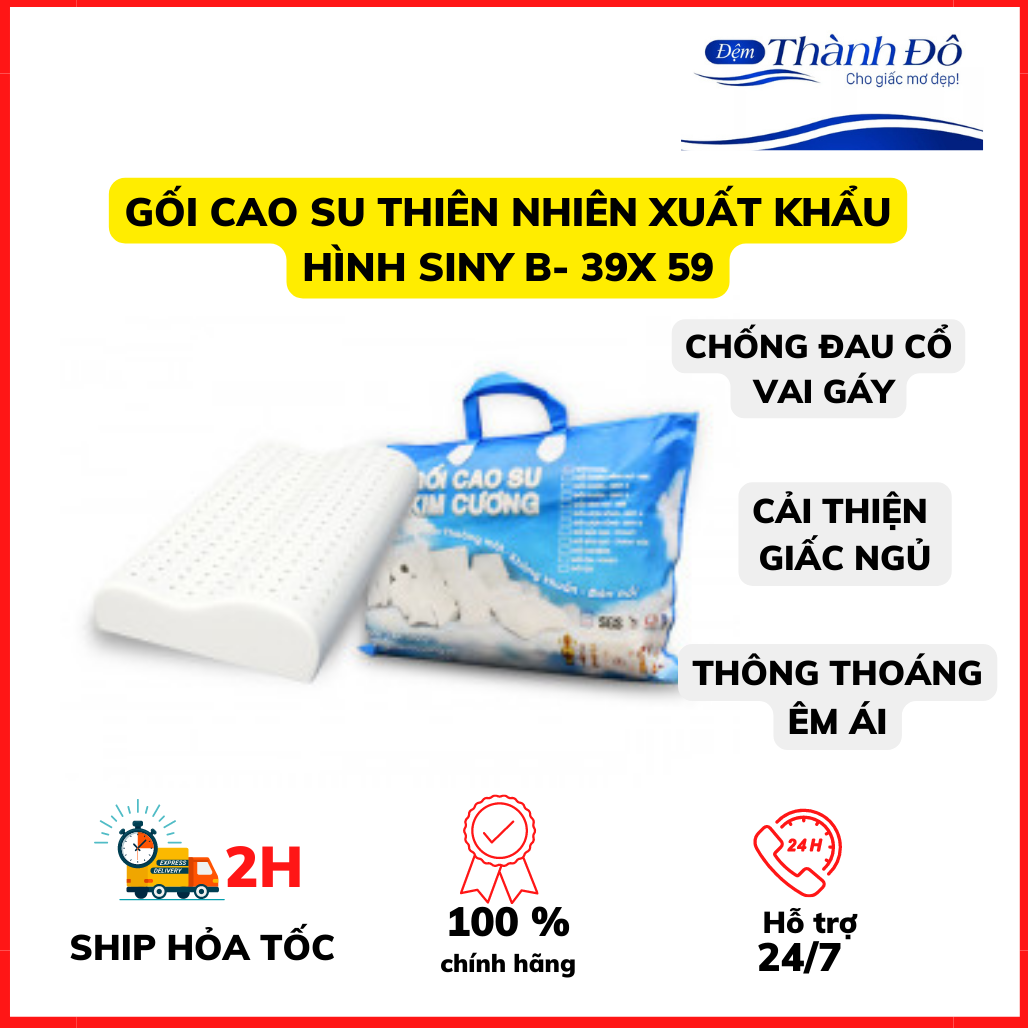 Gối cao su thiên nhiên xuất khẩu hình siny b 39X59