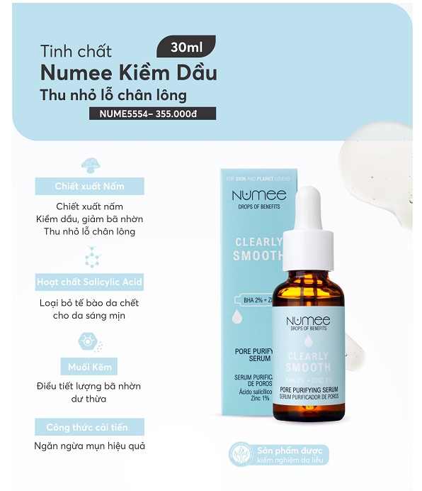 Tinh chất Numee kiềm dầu, thu nhỏ lỗ chân lông 30ML