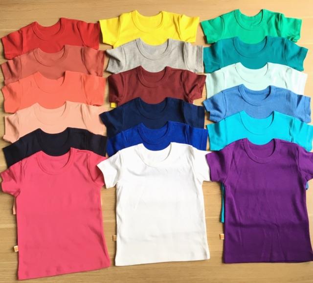 Áo thun cổ tròn đơn giản bé trai bé gái 8-25kg