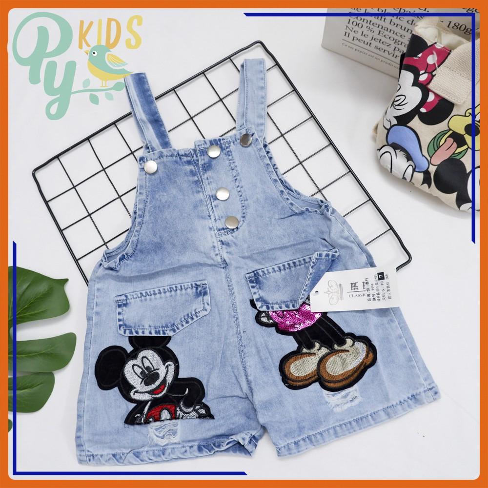 Yếm jean dạng quần Mickey cá tính năng động cho bé gái 13-18kg