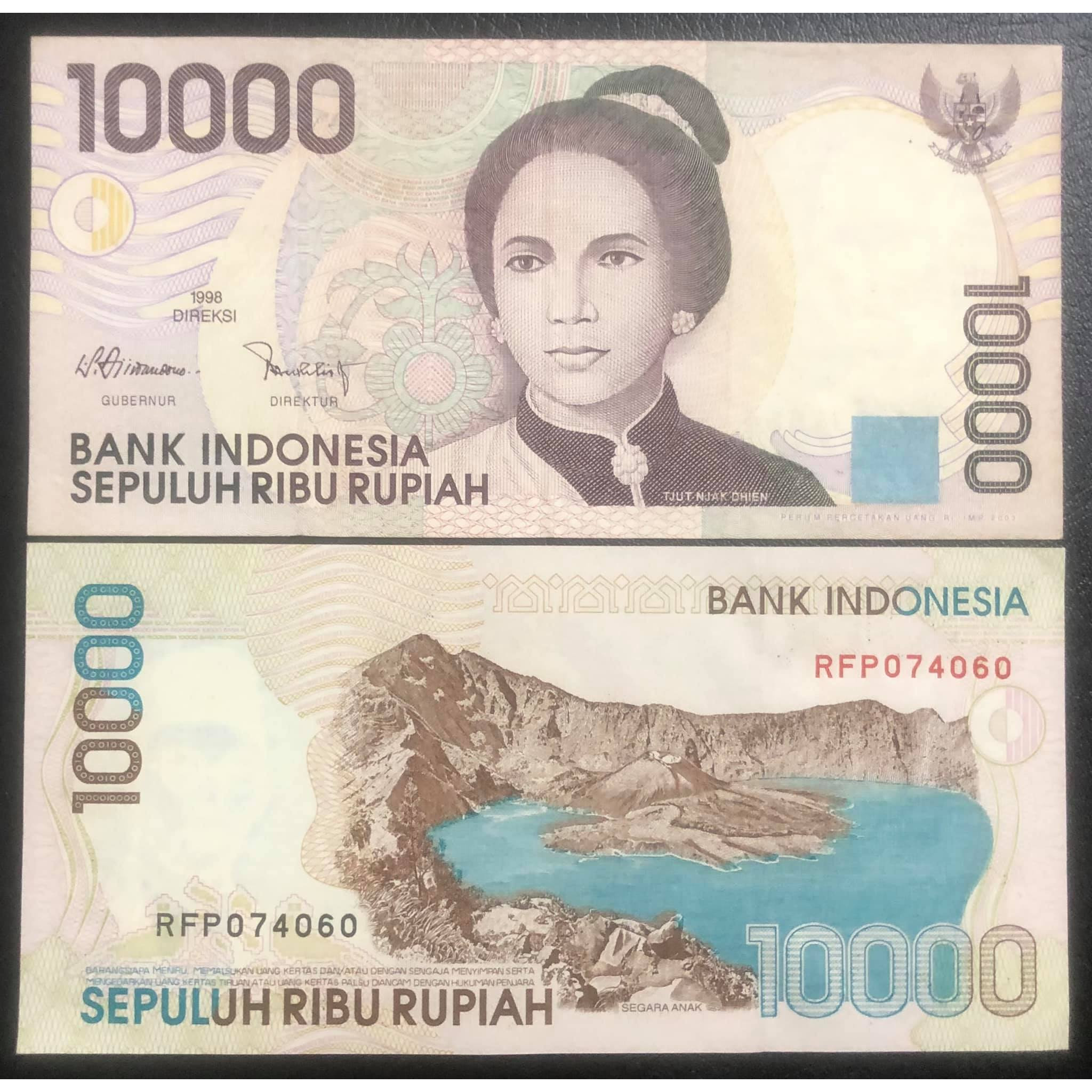 Tiền cổ Indonesia 10000 rupiah 1998 sưu tầm