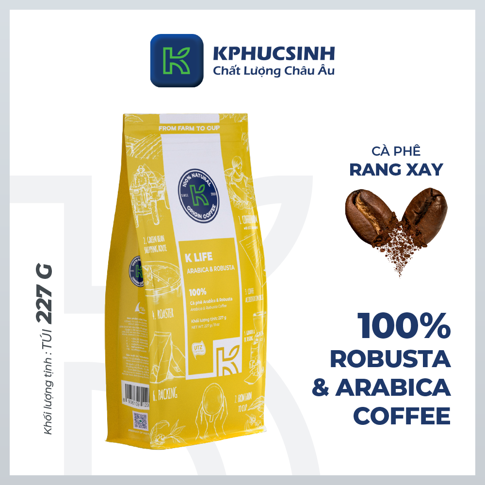 Hộp Quà Cà Phê K Coffee Love Box 4 - cà phê rang xay Robusta Arabica và cà phê hoà tan đậm vị