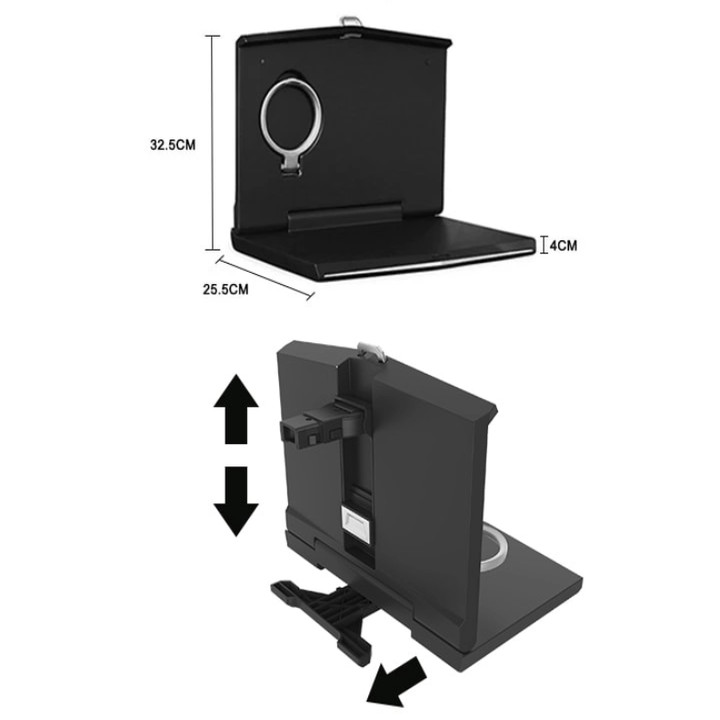 Giá đỡ điện thoại, máy tính, bình nước đa năng cho ghế sau ô tô, xe hơi JT-G06 kích thước: 32 x 25,5 x 4,5cm