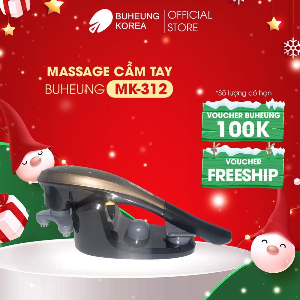 Máy Massage cầm tay Buheung MK-312, 7 cấp độ, 11 đầu massage, bảo hành chính hãng 12 tháng
