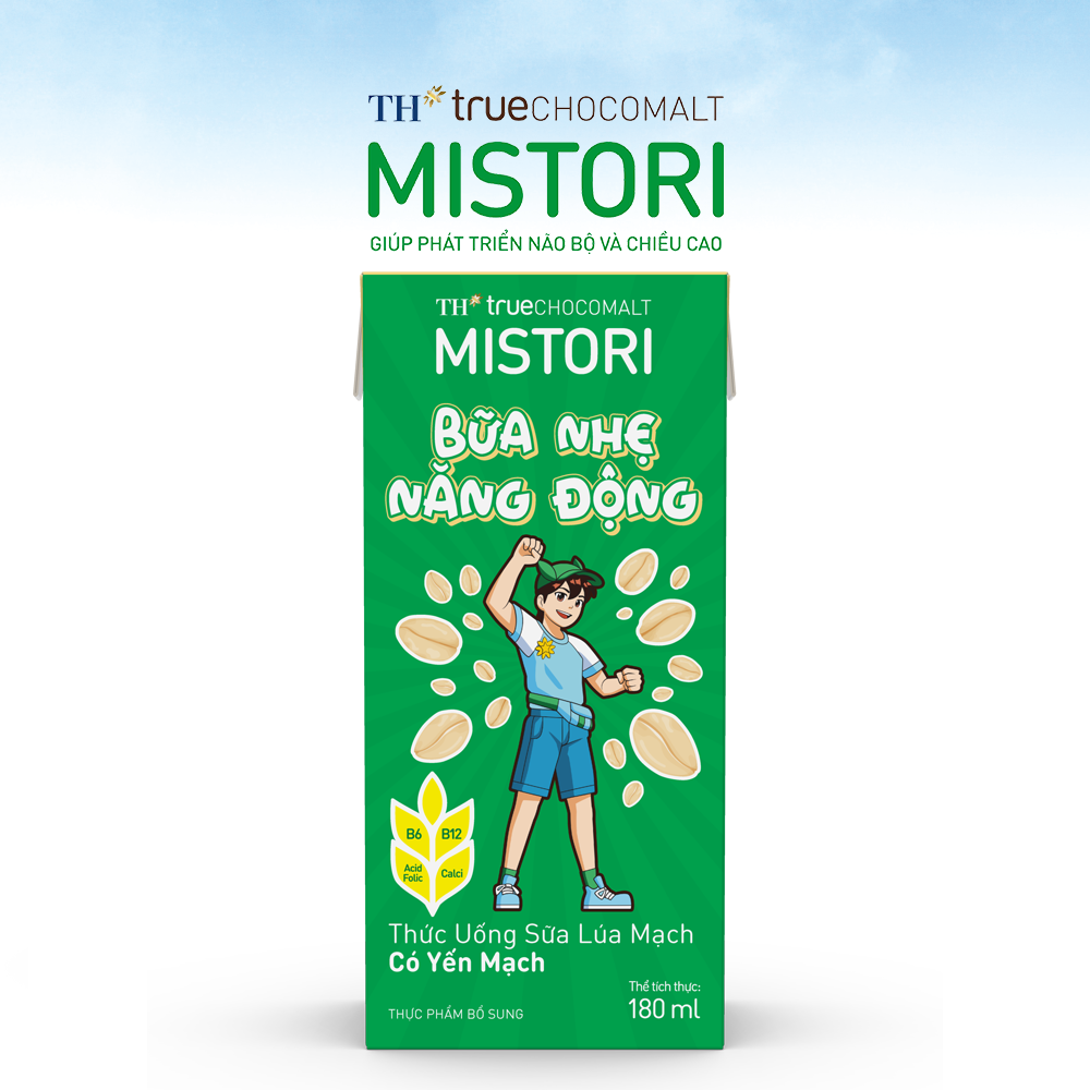 Thùng 48 hộp thức uống Sữa Lúa mạch Có Yến mạch TH true CHOCOMALT MISTORI 180 ml (180 ml x 48)