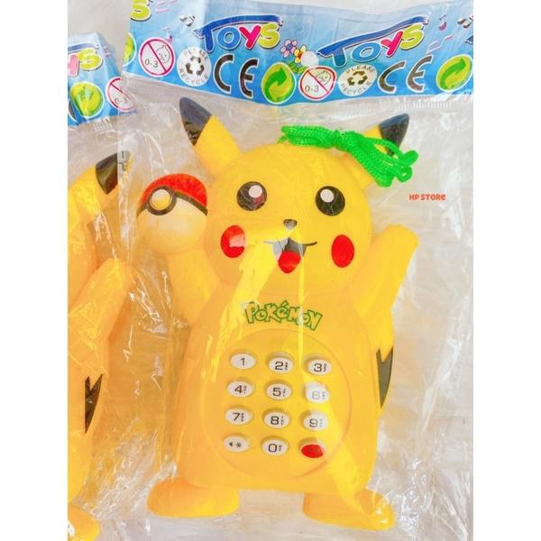 Điện Thoại Pikachu Vàng Chanh + Tặng Pin, Dây Đeo, Có Các Nhạc Vui Nhộn Cầm Tay Đồ Chơi Bé Trai, Gái