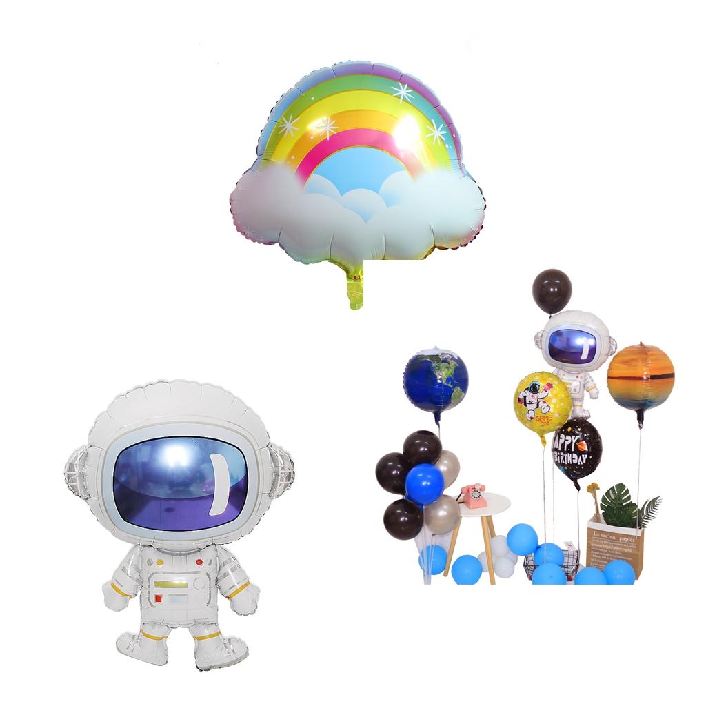 2 Pack Mylar Foil Balloons Rainbow Clouds Design for Wedding Party Supplies