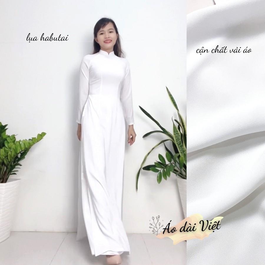 ÁO DÀI TRẮNG HỌC SINH TRUYỀN THỐNG MAY SẴN LỤA NHẬT CÓ LÓT NGỰC (ảnh kèm video thực tế