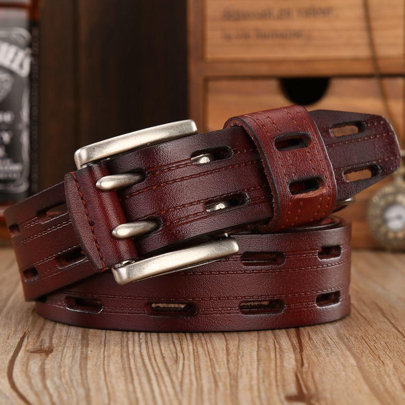Da Thật Cao Cấp Chính Hãng Da Thắt Lưng Cho Nam Thương Hiệu Dây Nam Khóa Pin Kép Lạ Mắt Vintage Quần Jean Nam Da Bò Cintos
