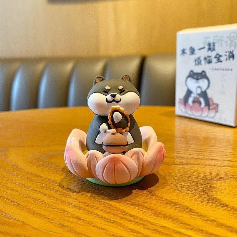 Mô Hình Thú Ngồi Thiền Đài Sen Tịnh Tâm Đáng Yêu Dùng Để Bàn, Ô Tô, Decor, Sưu Tầm, Quà Tặng