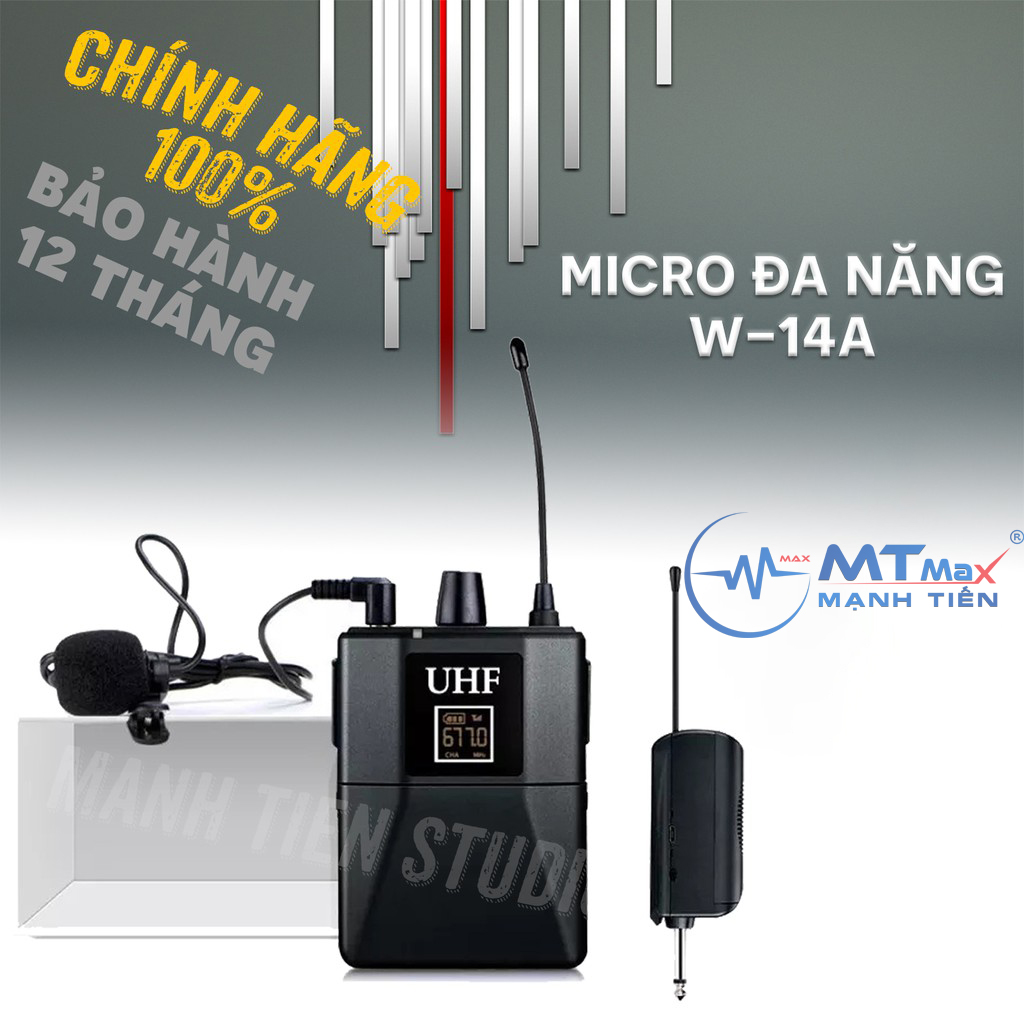 Micro không dây Subos W-14A - Micro đeo tai UHF hỗ trợ giảng dạy, thuyết trình, livestream - Phạm vi rộng đến 25m, nhạy, chống hú tốt - Kết nối được hầu hết các thiết bị âm thanh: sound card, amply, mixer, loa kéo … - Hàng nhập khẩu