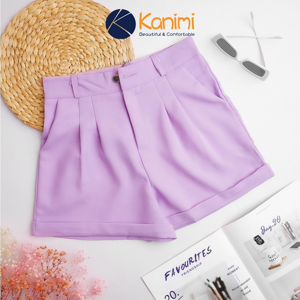 Quần short nữ gập gấu Kanimi vải tuyết mưa cực đẹp
