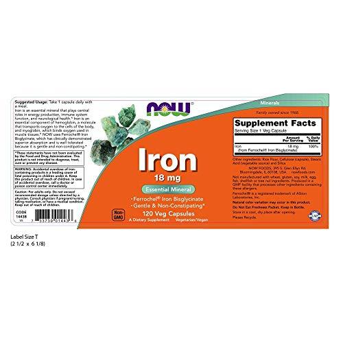 Viên Uống Bổ Sung Sắt Now Iron 18mg Không Làm Táo Bón