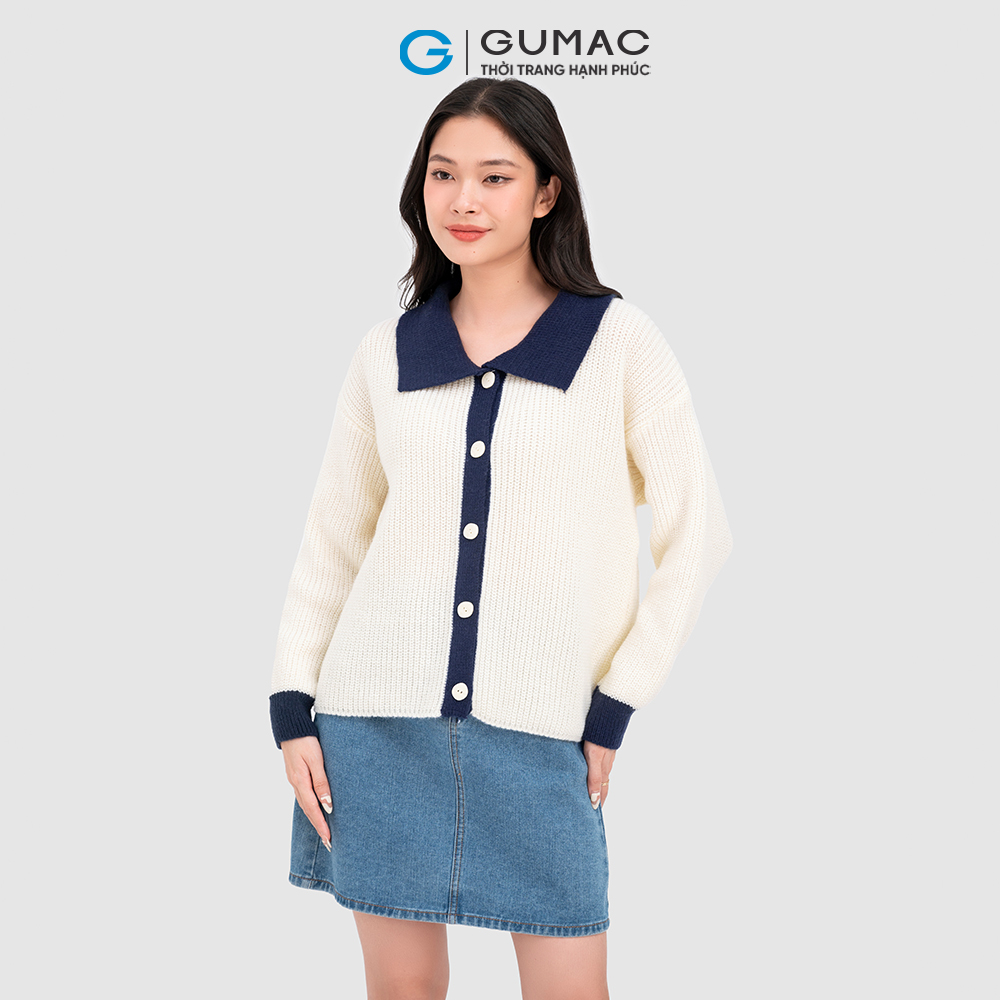 Áo len GUMAC AC11068 phối cổ phong cách