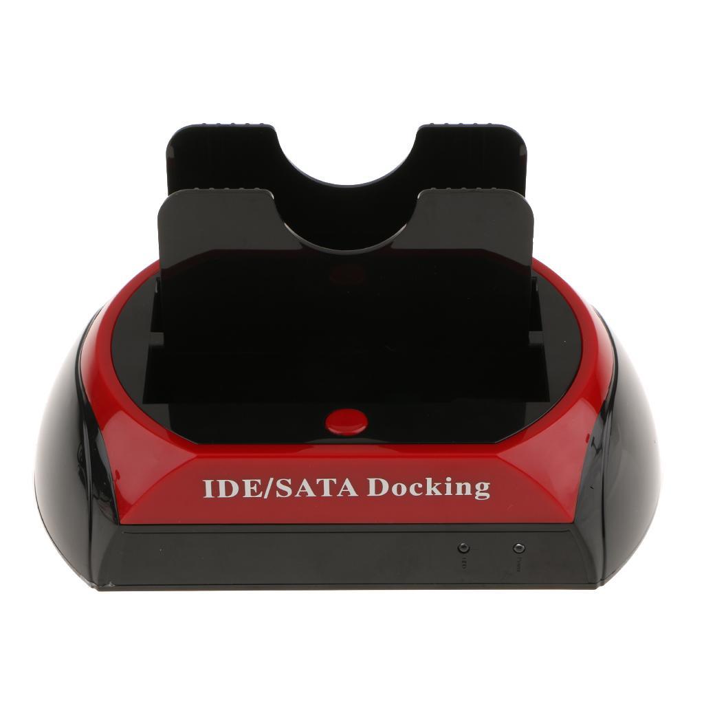 2.5" 3.5"IDE SATA Dual HDD Drive Base Clone Holder Dock Docking Station