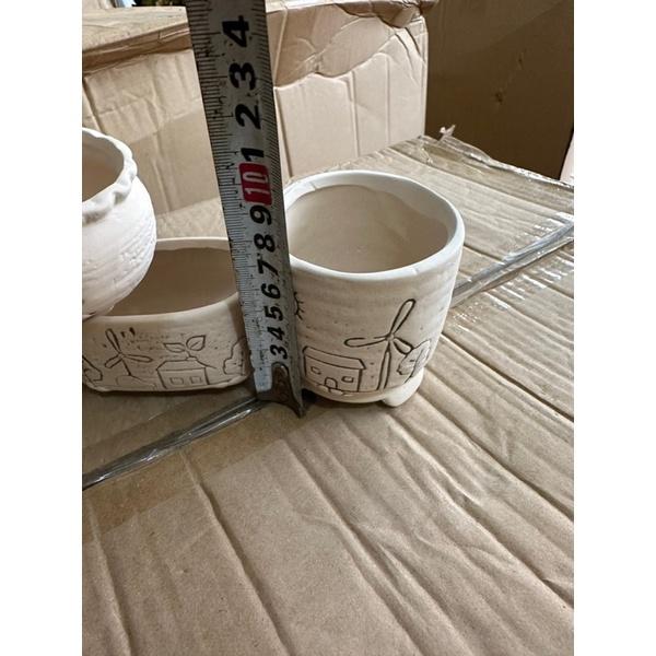Chậu sứ hoạ tiết chìm trồng sen đá xương rồng_hàng sẵn