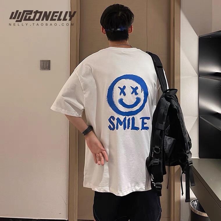 Áo thun tay lỡ. Hình Mặt cười Smile. CoolZ phông Unisex nam nữ Cotton oversize form rộng CZ107