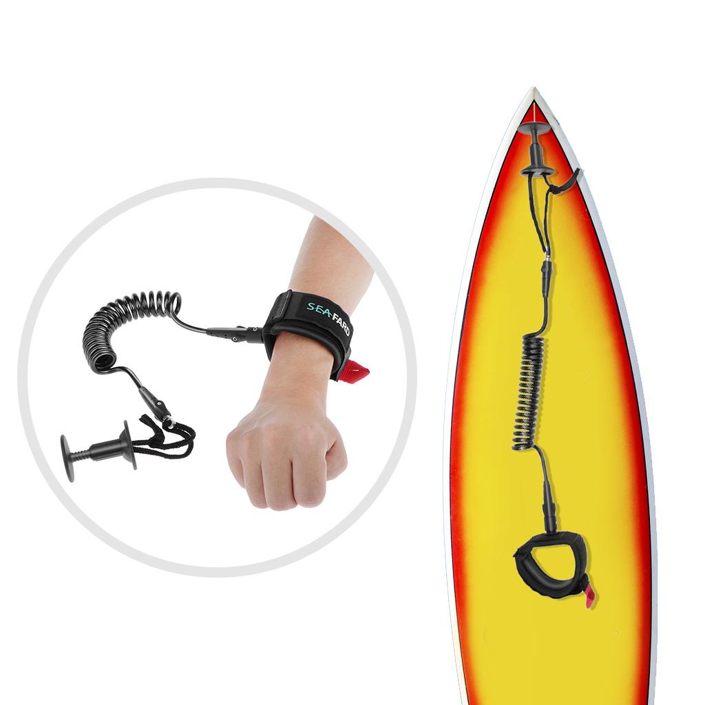 2x Body Board Leash 5ft 5.5mm Coiled Body Board Cord Arm Strap For Surfing