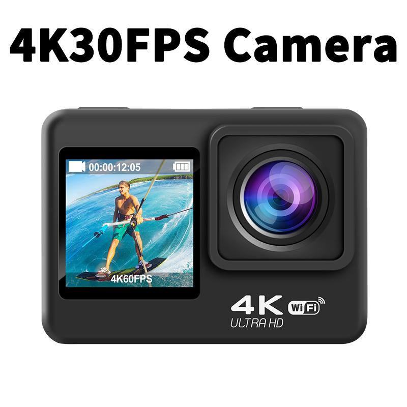 Ourlife Camera Hành Động 4K 30FPS Màn Hình Kép Điều Khiển Từ Xa Wifi Go Mini Chống Nước Lái Xe Đạp Thể Thao Camera Hành Động