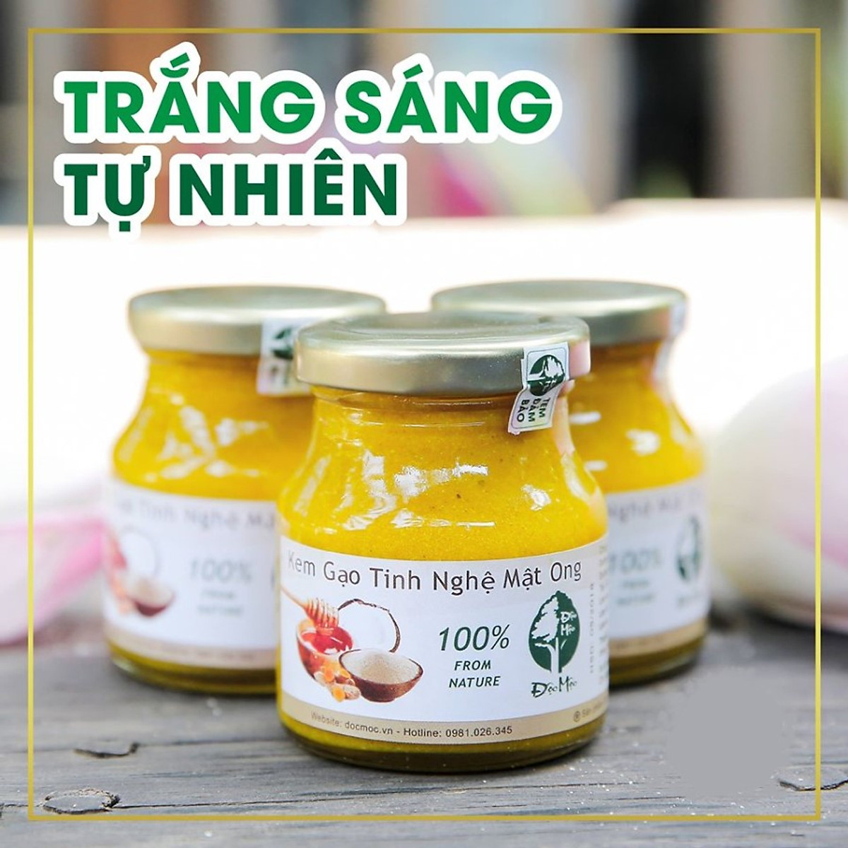 Kem Gạo Tinh Nghê Mật Ong Độc Mộc Dưỡng Trắng Da -  NGừa Mụn - Xóa Thâm  - Ngăn Ngừa Lão Hóa Tặng Kèm Muối Ngâm Chân Sinh Dược Giúp Ngủ Ngon