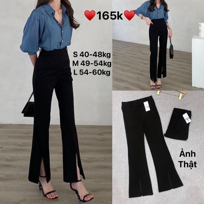 ️Elisa fashion️Quần ống loe xẻ trước cá tính cho nữ