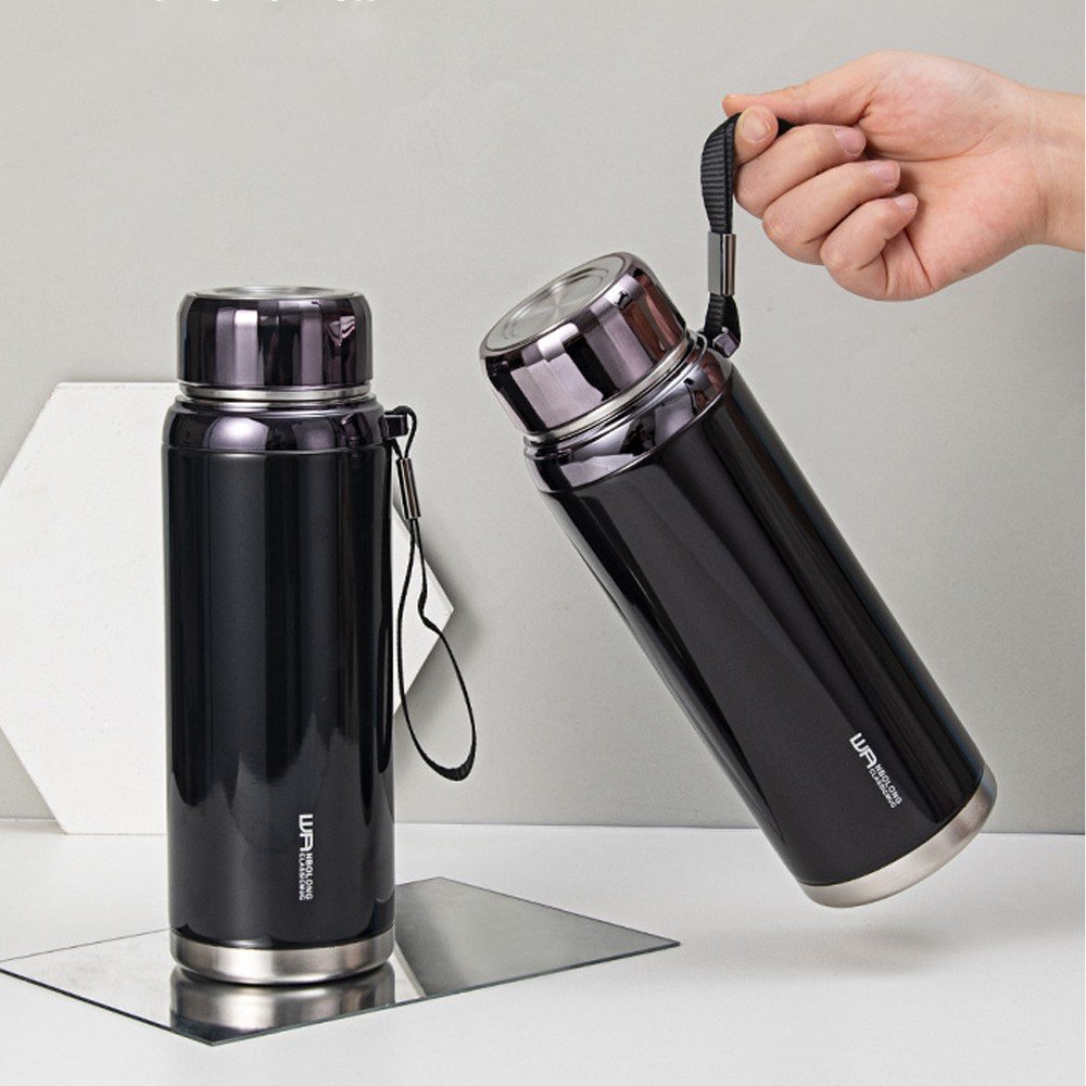 Bình Giữ Nhiệt Kim Cương 1000ml và 1200Ml Inox 304- Học Viện Yoga QG- Chống Rỉ Set, Nắp Đậy Chặt, Giữ Nhiệt Nóng Lạnh Tốt 6- 8h, Quai Đeo Chắc Chắn, Thiết Kế Sang Trọng, Màu Sắc Thanh Lịch, Tiện Lợi, Pha Lọc Trà, Hàng Chính Hãng