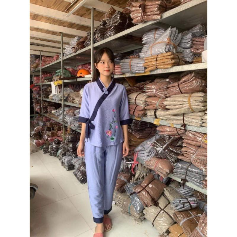 Đồ bộ đi chùa#phối sen vải tơ cao cấp
